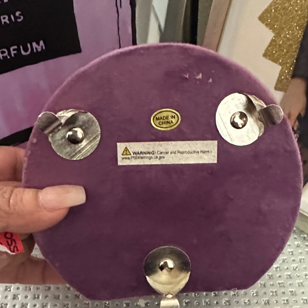 Purple Heart-Shaped Miniature Chair Jewelry Box -EUC! - Picture 6 of 6